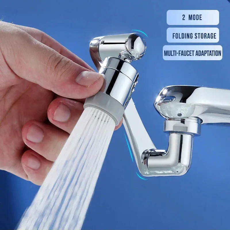 1080° 360° Universal Large Rotating Faucet Extender Aerator Angle Robotic Arm Water Nozzle, Universal Bathroom Tap Extend Adapter (Suitable for all Directions) with Box