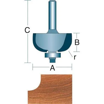 1/16" Radius Cove Carbide Tipped Router Bit