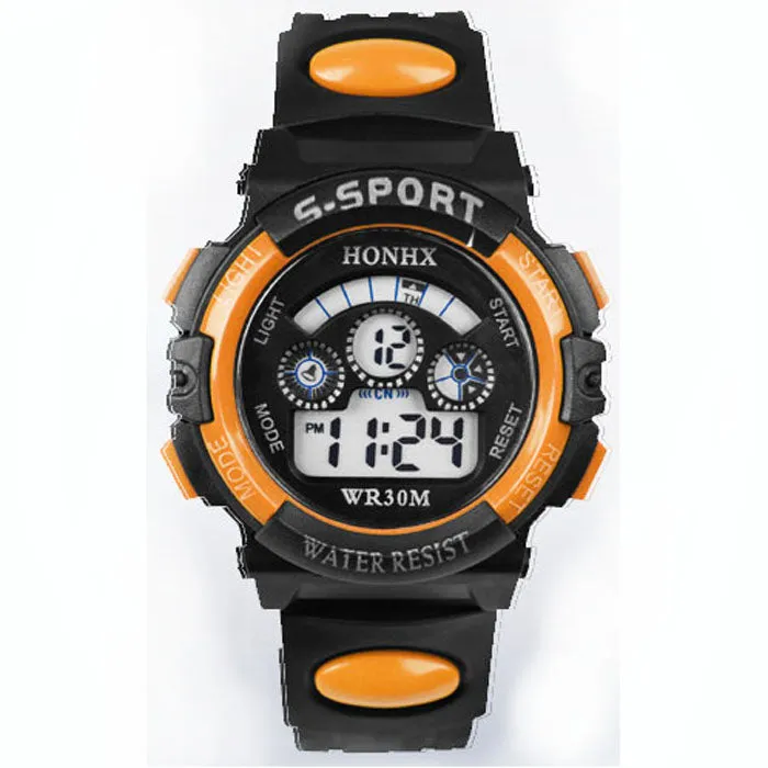 2017 Waterproof Children Boy Digital LED Quartz Alarm Date Sports Wrist Watch dropshipping