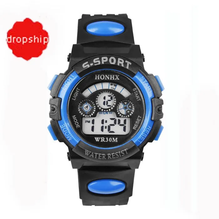 2017 Waterproof Children Boy Digital LED Quartz Alarm Date Sports Wrist Watch dropshipping