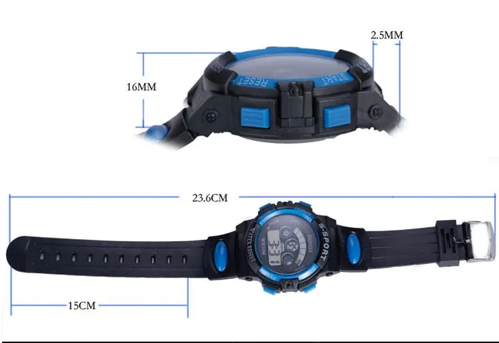 2017 Waterproof Children Boy Digital LED Quartz Alarm Date Sports Wrist Watch dropshipping