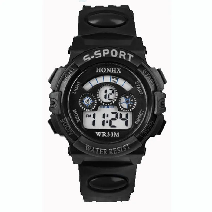 2017 Waterproof Children Boy Digital LED Quartz Alarm Date Sports Wrist Watch dropshipping