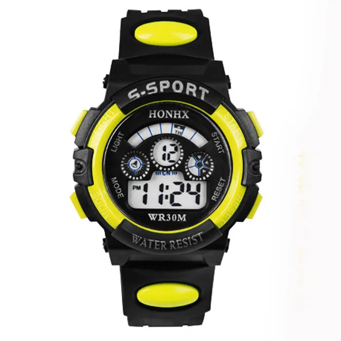 2017 Waterproof Children Boy Digital LED Quartz Alarm Date Sports Wrist Watch dropshipping