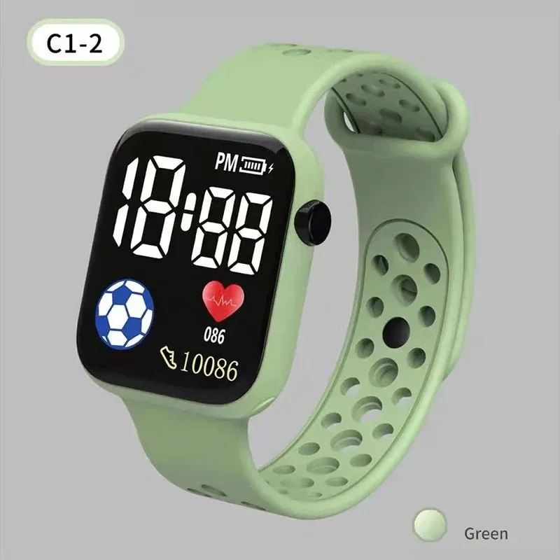 2024 LED Digital Watch For Kids Boys Girls Football Sports Watches Silicone Digital Watch Casual Childrens Electronic Wristwatch