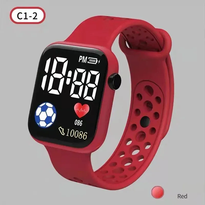 2024 LED Digital Watch For Kids Boys Girls Football Sports Watches Silicone Digital Watch Casual Childrens Electronic Wristwatch