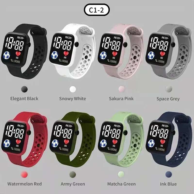 2024 LED Digital Watch For Kids Boys Girls Football Sports Watches Silicone Digital Watch Casual Childrens Electronic Wristwatch