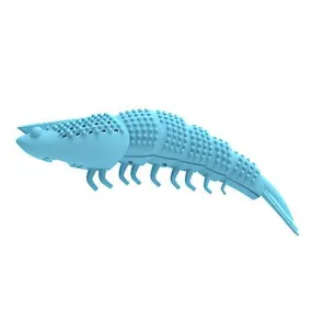 2Pcs sky blue Catnip crayfish toothbrush, cat toy molar shrimp AZ12835