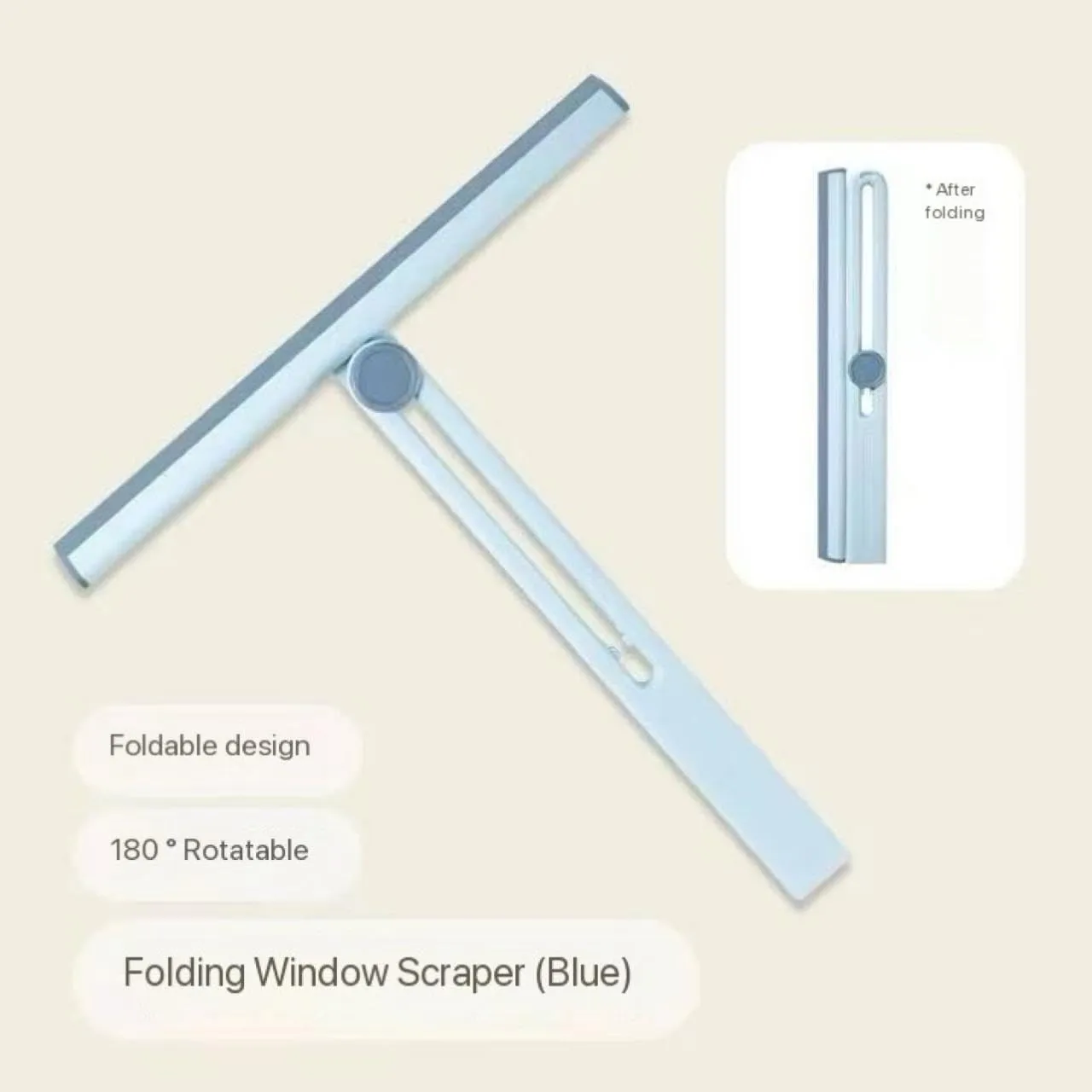 360° Rotating Foldable Squeegee – Silicone Window & Surface Cleaner Tool