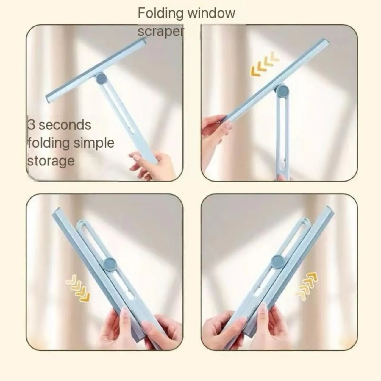 360° Rotating Foldable Squeegee – Silicone Window & Surface Cleaner Tool