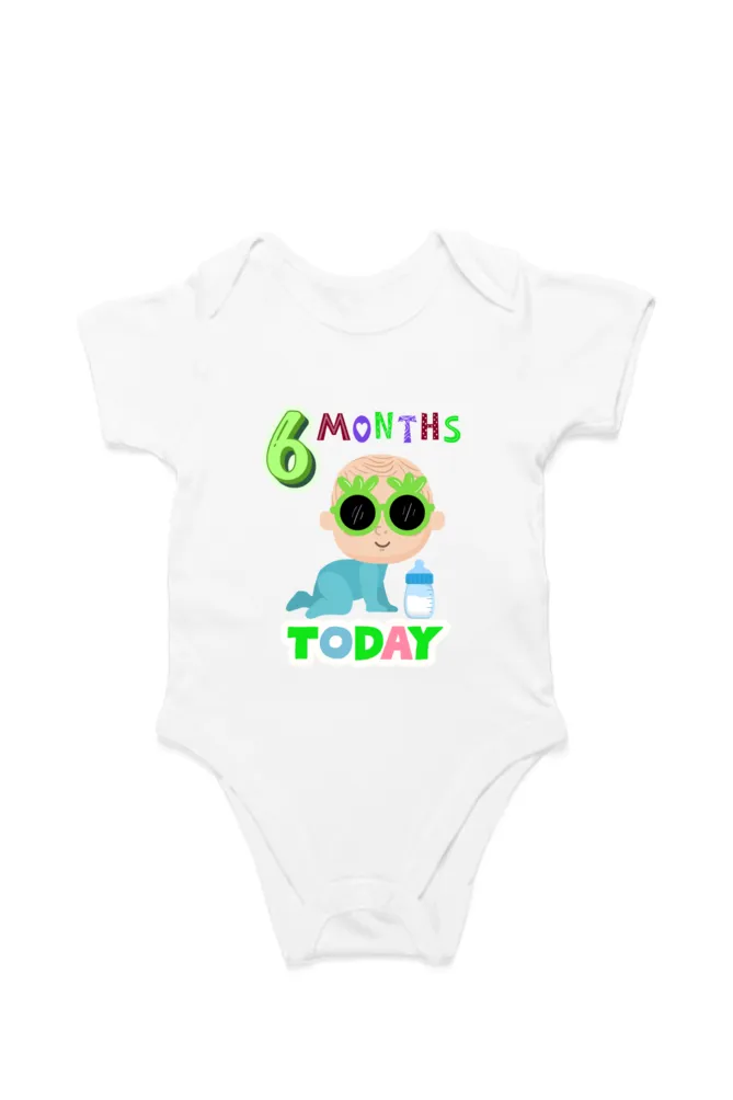 6 Month Celebration :  Cool Baby Rompers Printed For Your Baby's Monthly Milestone