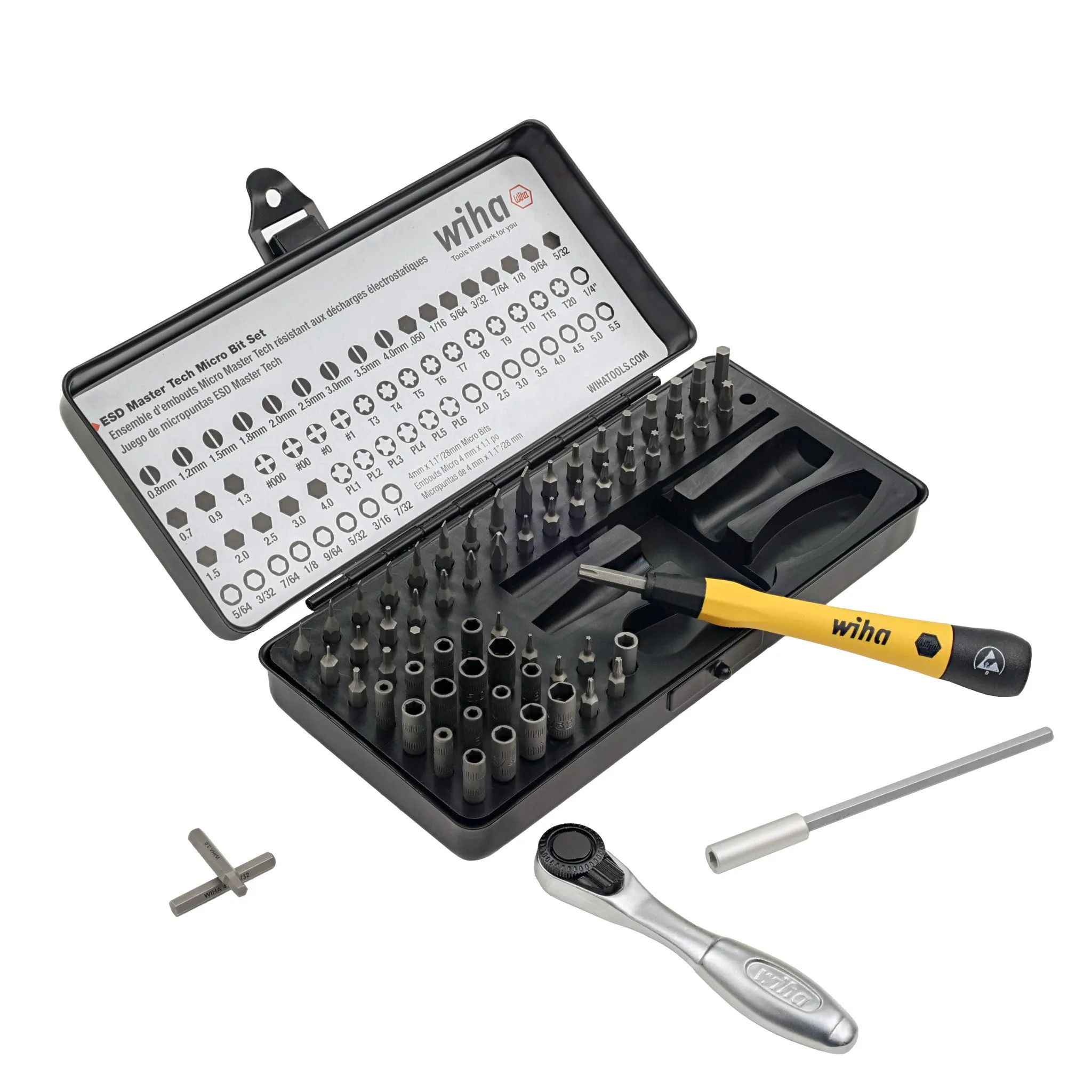 65 Piece System 4 ESD Safe Master Technician's Ratchet and MicroBits Set