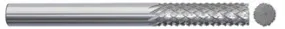 780-001060: 1/4 in. Dia., 3/4 in. Length Of Cut, 2-1/2 in. Overall Length Carbide Router Mill; Diamond Cut, Style A- No End Cut, BRIGHT, USA