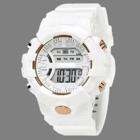 Acnos Attractive unisex stylish Digital Watch multifunction sockproof White