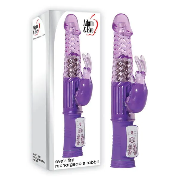 Adam & Eve Eve's First Rechargeable Rabbit - Purple 22.9 cm (9'') USB Rechargeable Rabbit Vibrator