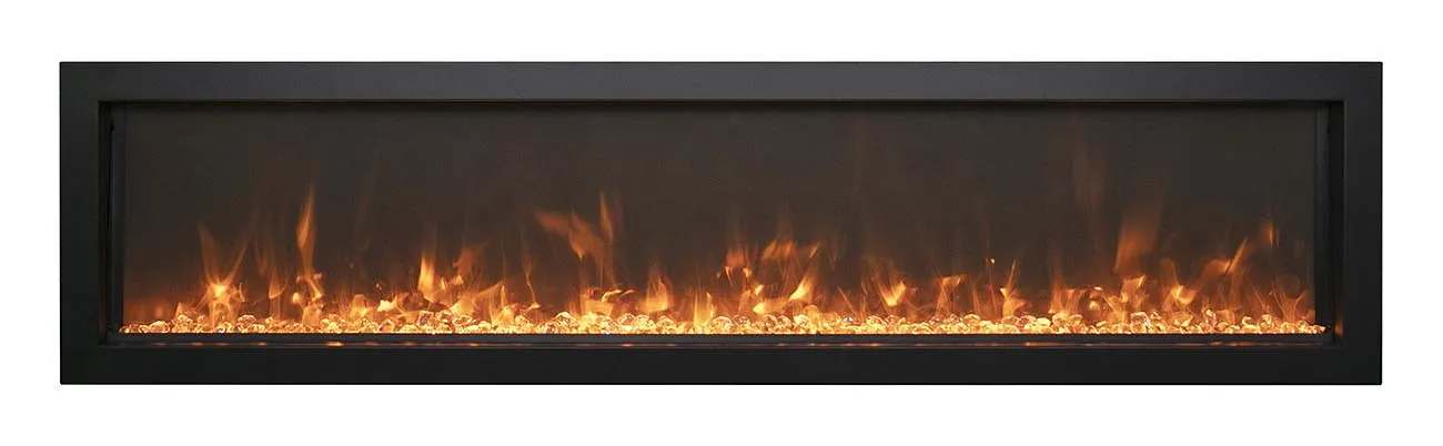 Amantii 50” Extra Slim BI Electric Fireplace W/ Black Steel Surround