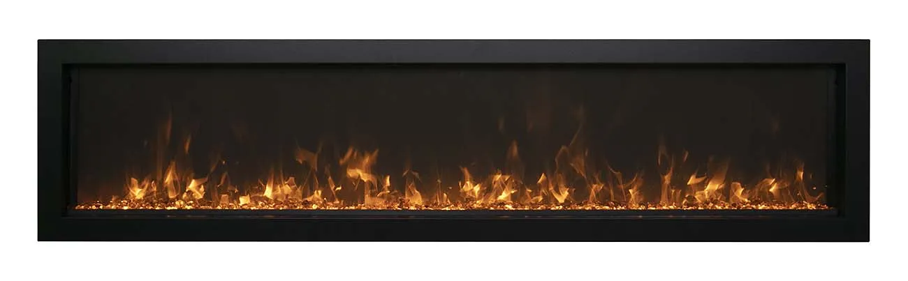 Amantii 50” Extra Slim BI Electric Fireplace W/ Black Steel Surround