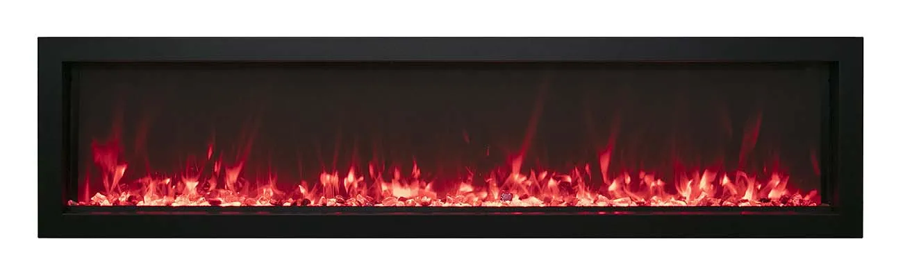 Amantii 50” Extra Slim BI Electric Fireplace W/ Black Steel Surround