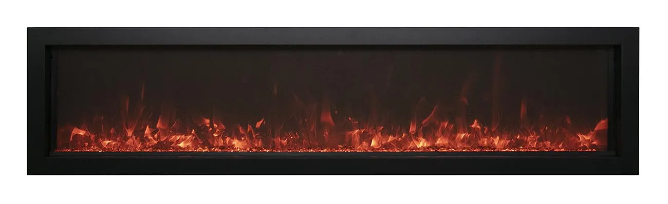 Amantii 50” Extra Slim BI Electric Fireplace W/ Black Steel Surround