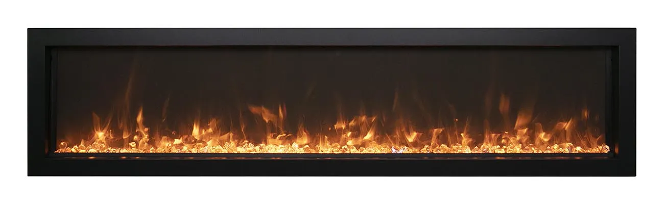 Amantii 50” Extra Slim BI Electric Fireplace W/ Black Steel Surround