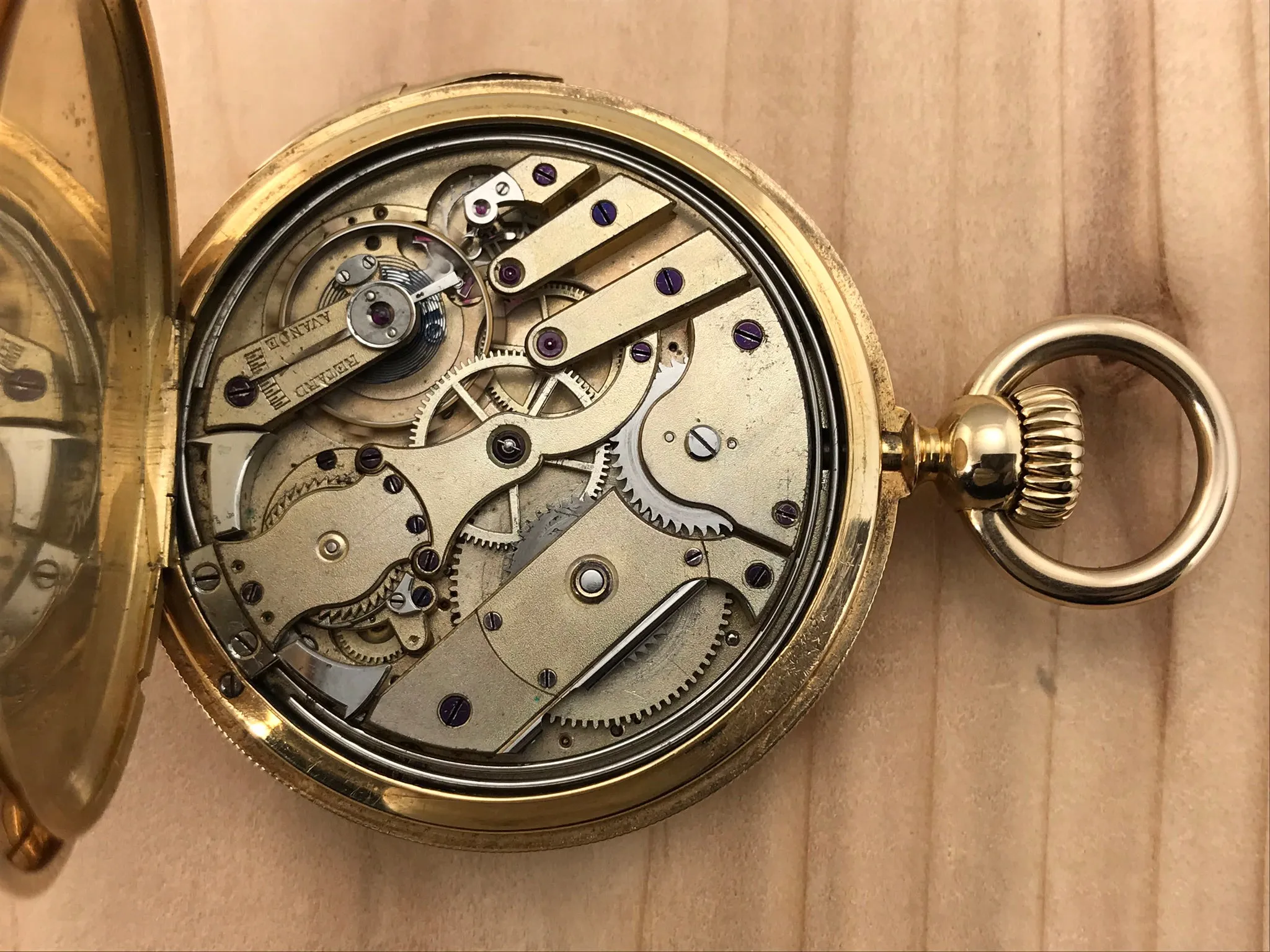 Antique Patek Philippe 18K Yellow Gold 1/4 Hour Repeater Pocket Watch