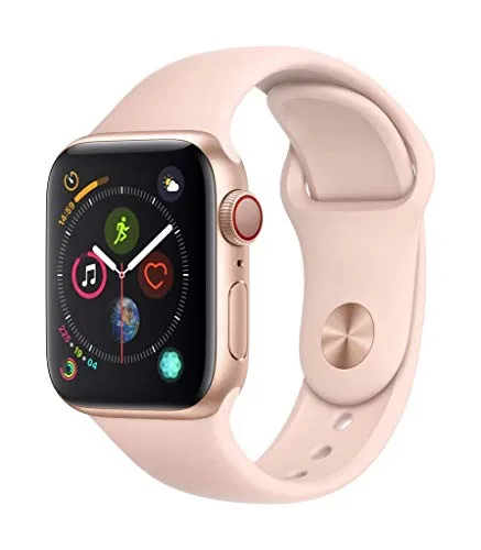 Apple Watch Series 4 (GPS   Cellular, 44MM) - Space Black Aluminum Case with Black Sport Band (Renewed)