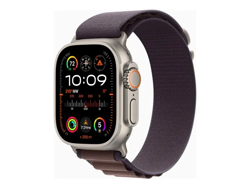 Apple Watch Ultra 2 - 49 Mm - Titanium - Smart Watch With Alpine Loop - Textile - Indigo - Band Size: S - 64 Gb - Wi-Fi,