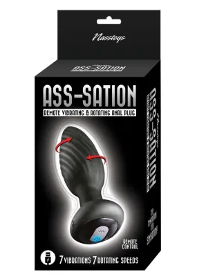 Ass-Sation Remote Vibrating and Rotating Rechargeable Silicone Anal Plug