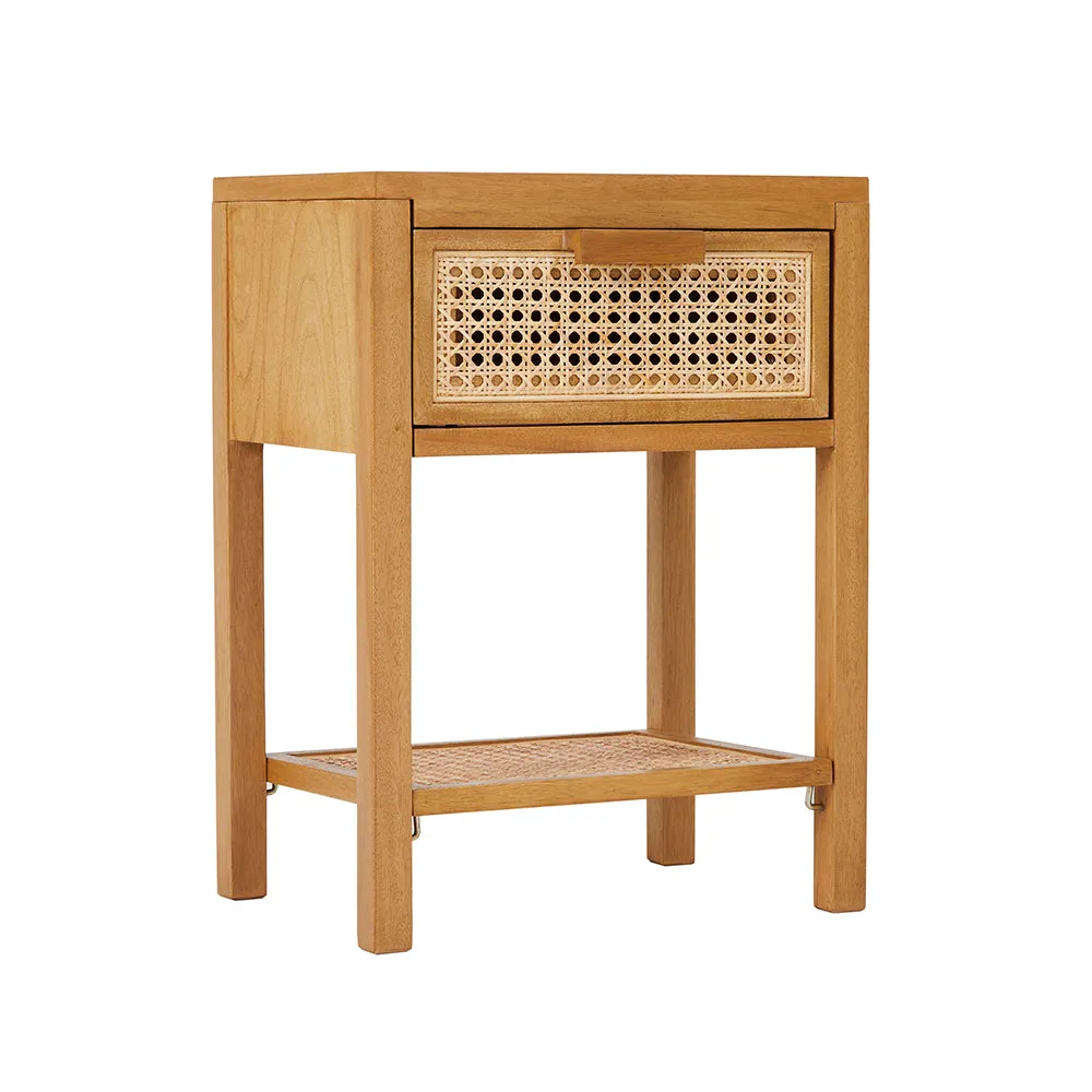 Bali Rattan Bedside Table with 1 Drawer