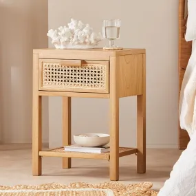 Bali Rattan Bedside Table with 1 Drawer