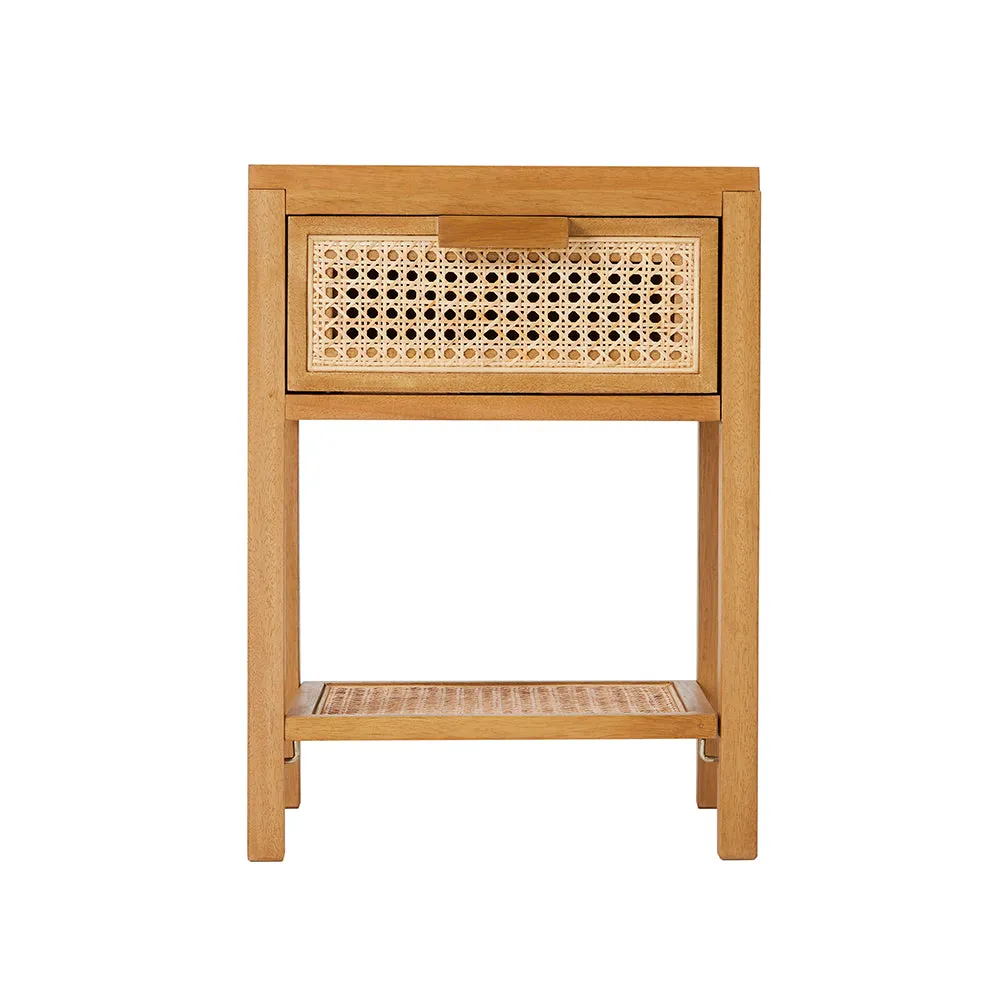 Bali Rattan Bedside Table with 1 Drawer