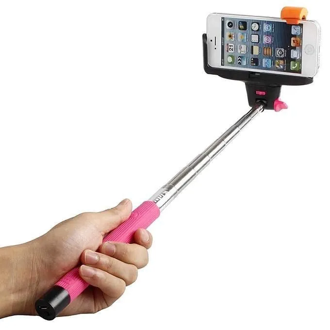 Built in Bluetooth Extendable Selfie Stick Monopod Holder Multi Available - Black