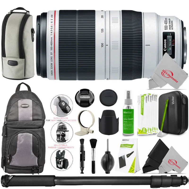 Canon EF 100-400mm f/4.5-5.6L IS II USM EF-Mount Lens/Full-Frame Format Lens with Accessory Kit