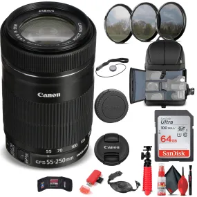 Canon EF-S 55-250mm f/4-5.6 IS STM Lens (8546B002)   Filter   BackPack   More