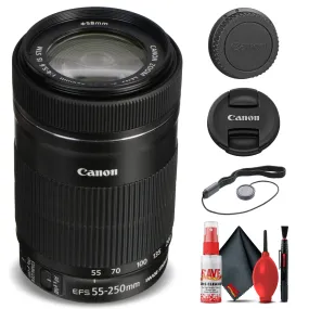 Canon EF-S 55-250mm f/4-5.6 IS STM Lens (8546B002)   Filter Kit Base Bundle