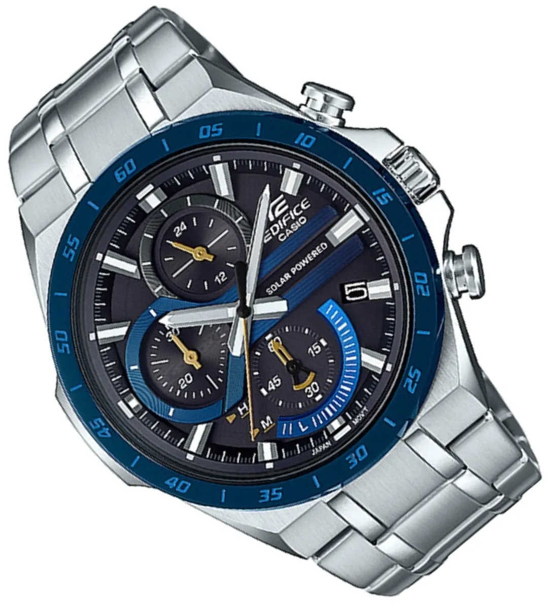 Casio Edifice EQS-920DB-2A Solar Chronograph Stainless Steel Strap Watch For Men