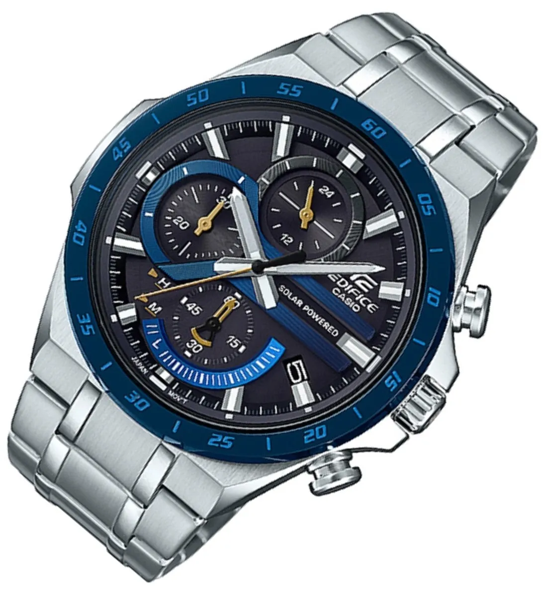 Casio Edifice EQS-920DB-2A Solar Chronograph Stainless Steel Strap Watch For Men