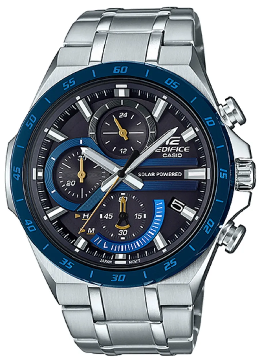 Casio Edifice EQS-920DB-2A Solar Chronograph Stainless Steel Strap Watch For Men