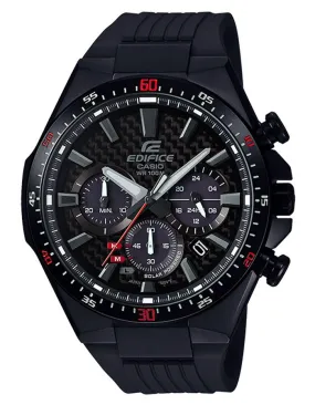 Casio Edifice EQS800 Series Mens Watch - Black Metal - Carbon Dial - Chronograph