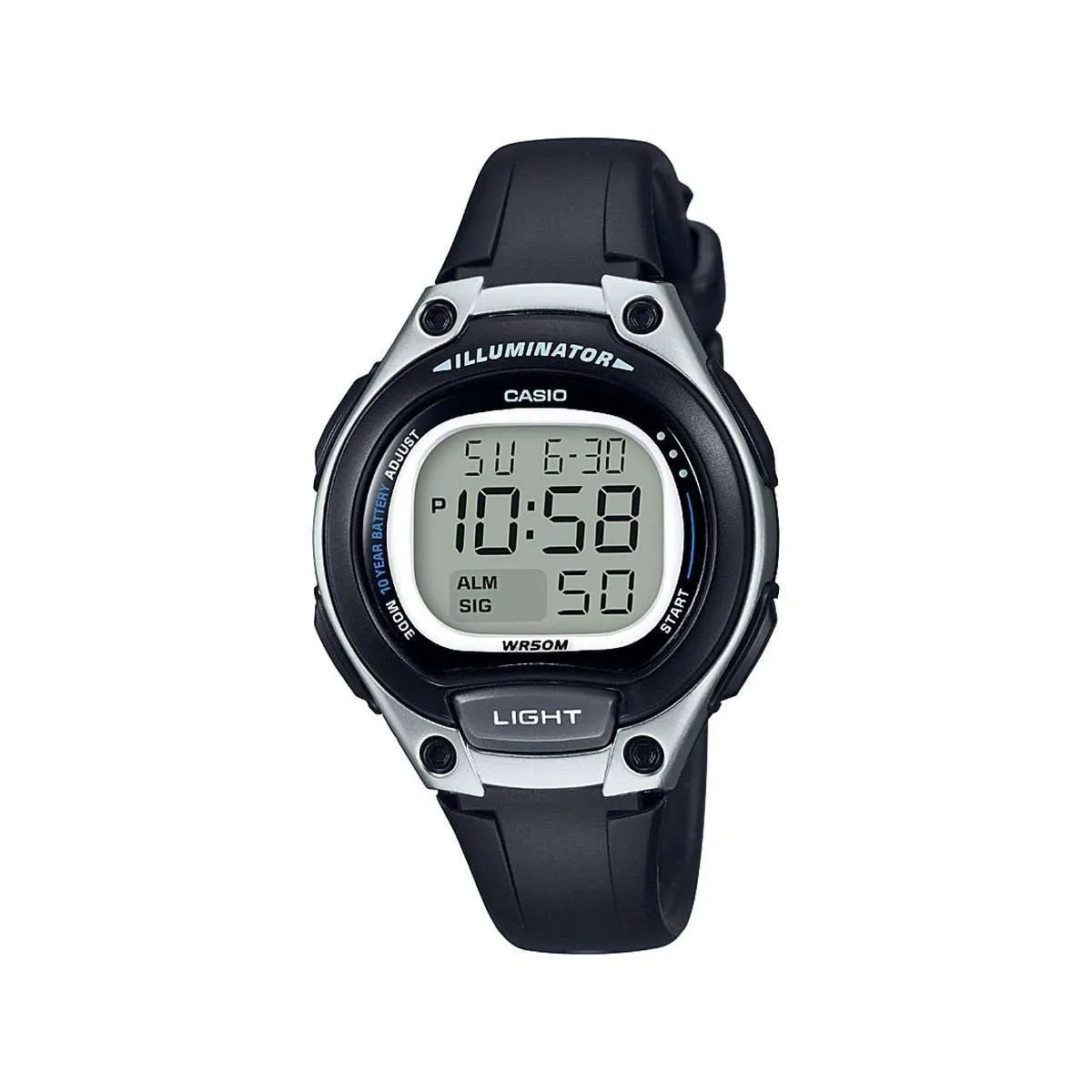 Casio LW-203-1AVDF Digital Black Resin Strap Watch for Women