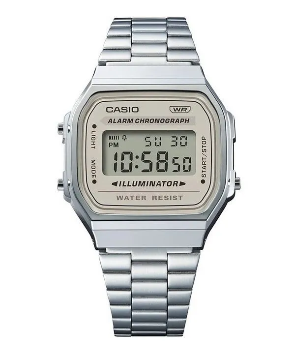 Casio Vintage Digital Stainless Steel Bracelet Quartz A168WA-8 Unisex Watch