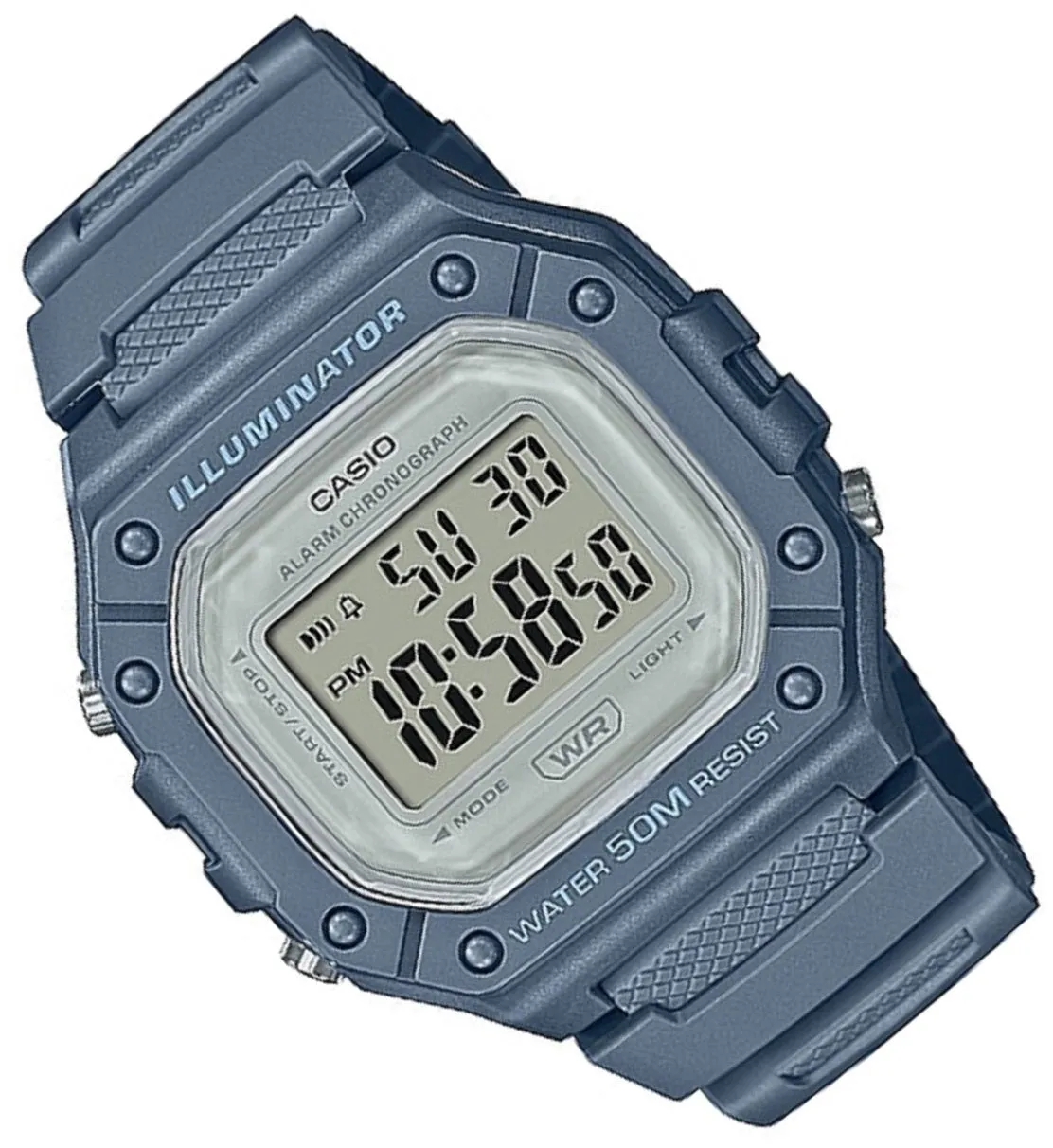 Casio W-218HC-2A Blue Denim Resin Watch