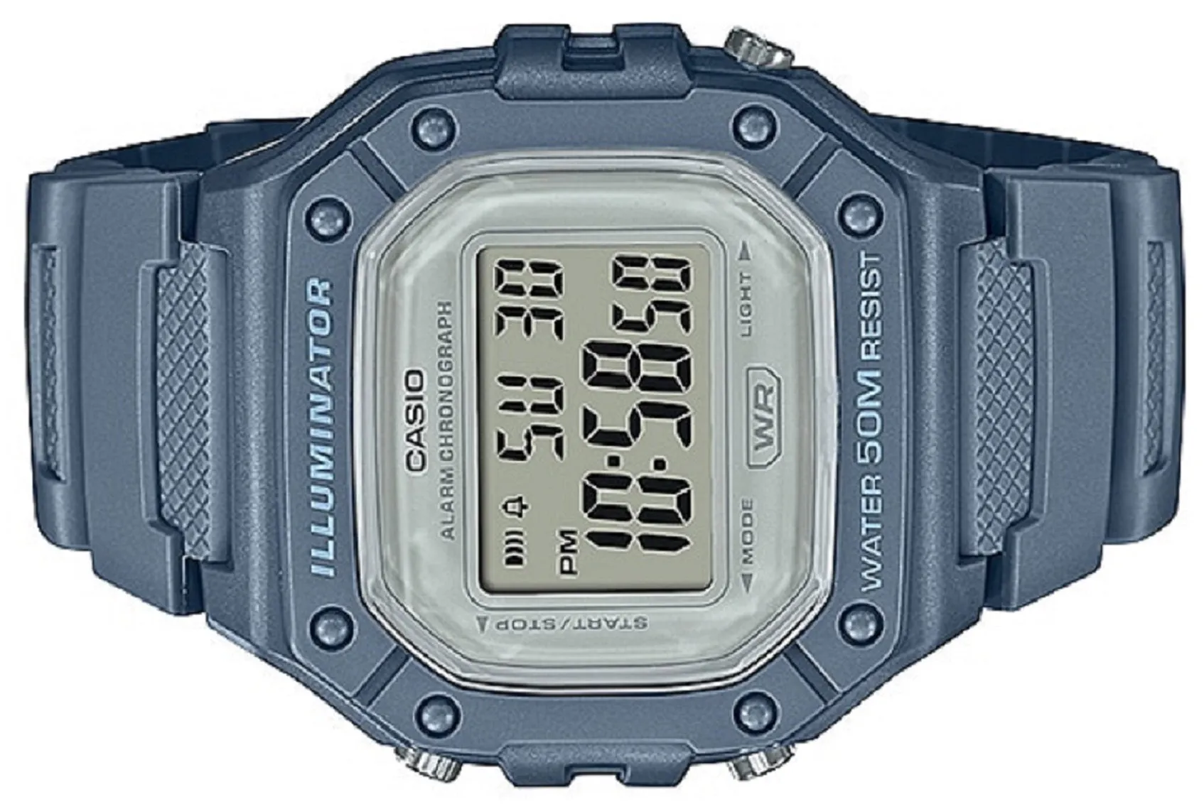 Casio W-218HC-2A Blue Denim Resin Watch