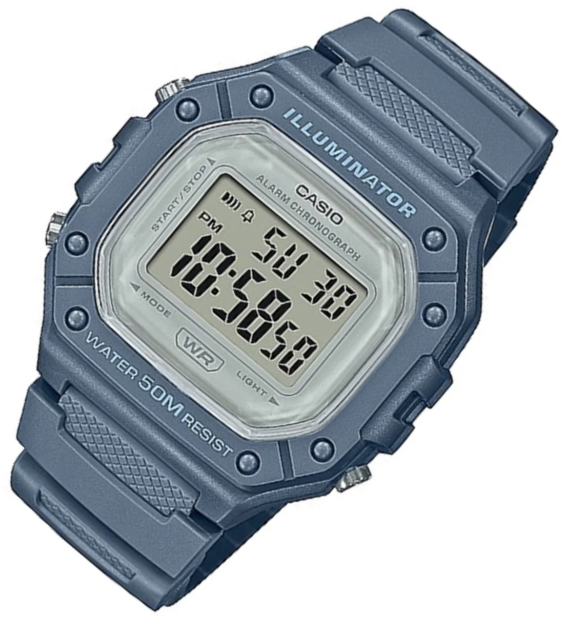 Casio W-218HC-2A Blue Denim Resin Watch