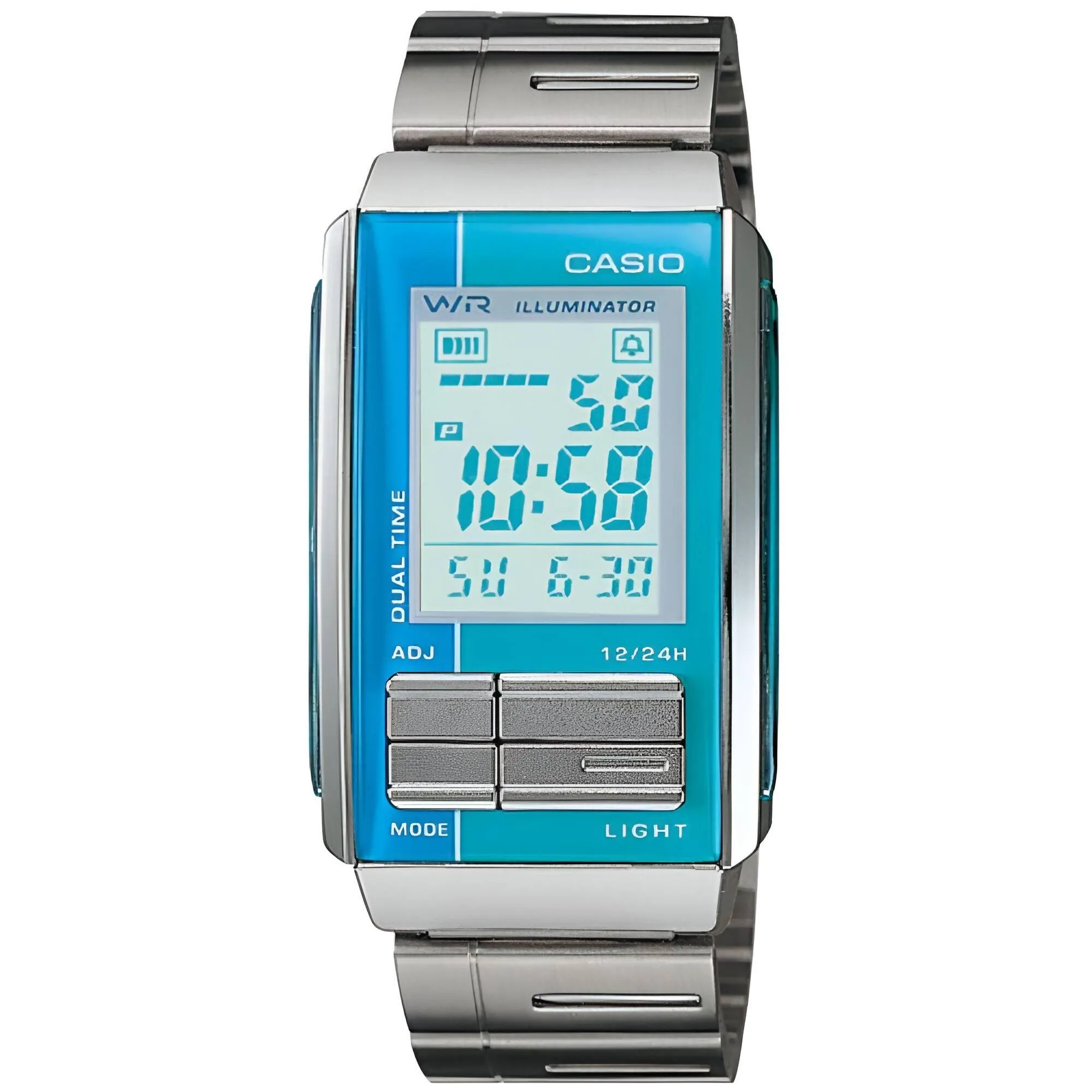 Casio Women's Watch - Futurist Grey Dial Bracelet Dual Time Digital | LA-201W-2A2