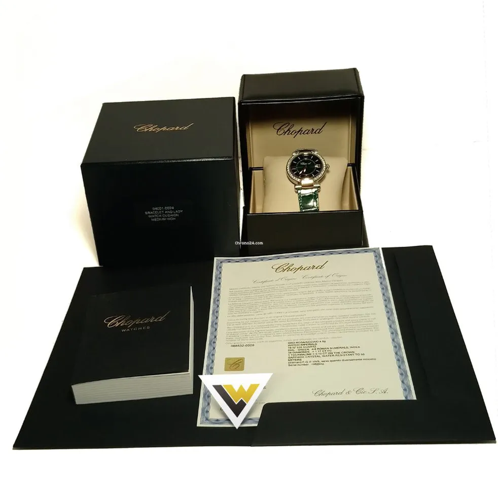 Chopard Imperiale 18K Rose Gold, Stainless Steel, Green Tourmalines & Diamonds Ladies Watch