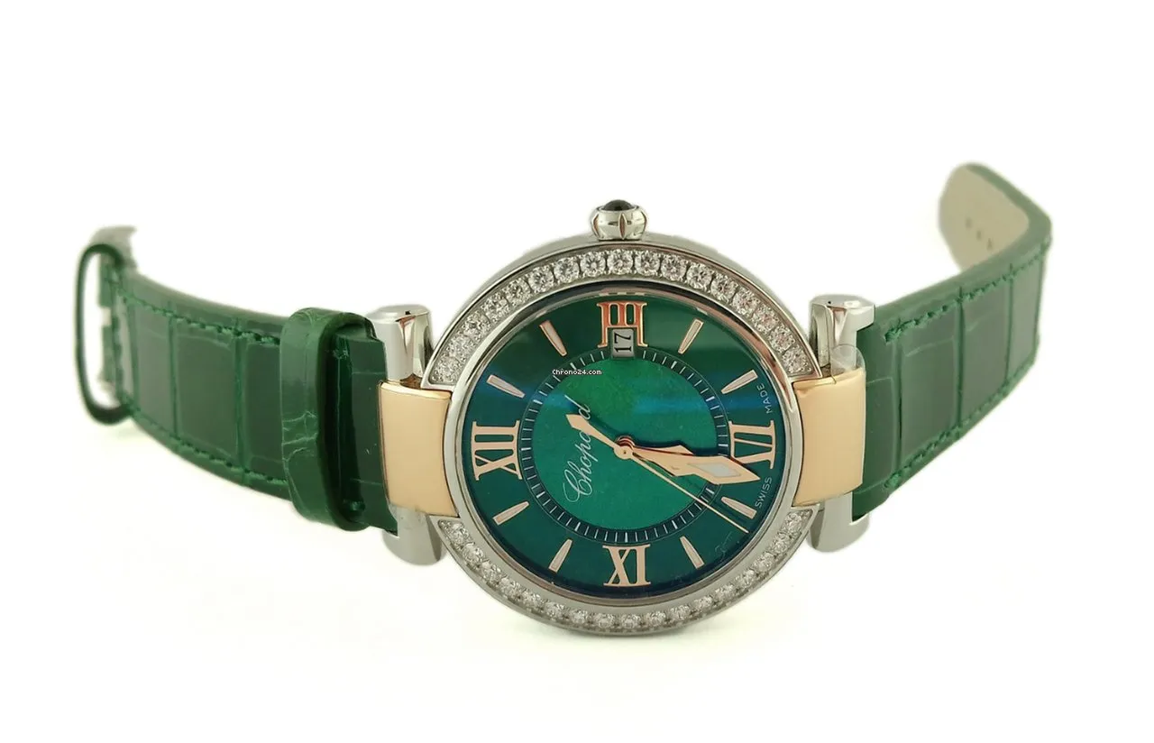 Chopard Imperiale 18K Rose Gold, Stainless Steel, Green Tourmalines & Diamonds Ladies Watch