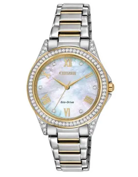 Citizen DRIVE Ladies POV Swarovski Crystal Watch - Two-Tone Case & Bracelet