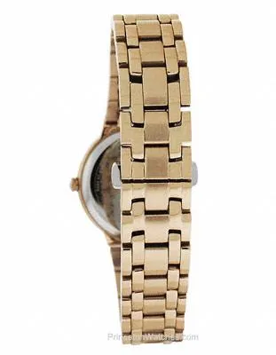 Citizen Eco-Drive Ladies Bella Diamond Dress Watch - Rose Tone - Embossed Dial