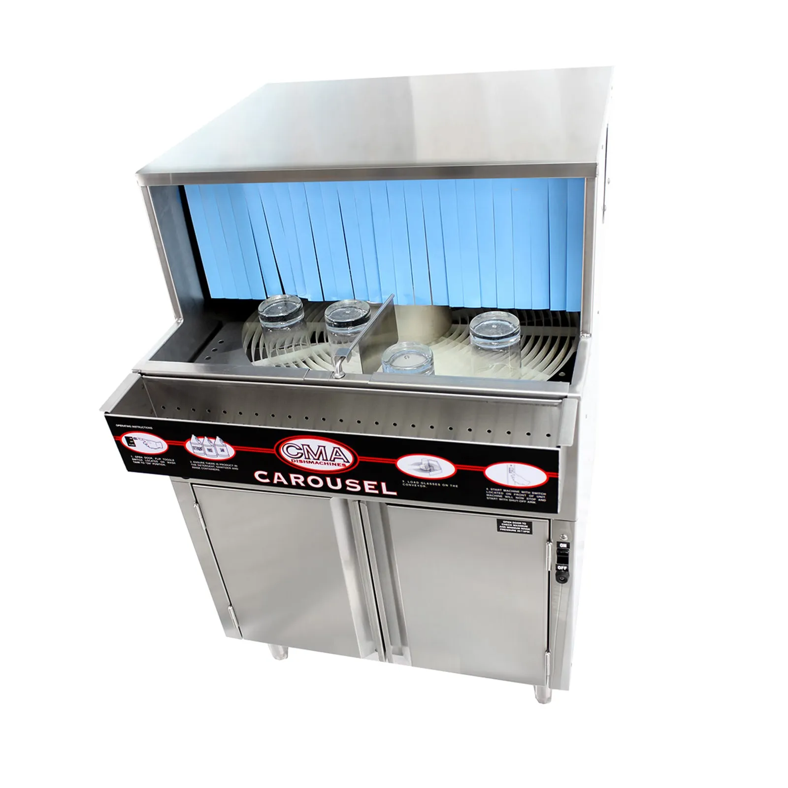 CMA Low Temp Under Counter Glasswasher with 3.0 kW Electric Tank Heater & Circular Conveyor