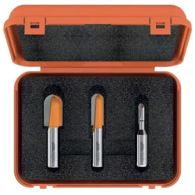 CMT 814.001.11  -  3 PC ROUND NOSE BIT SET (1/4" SHANK)